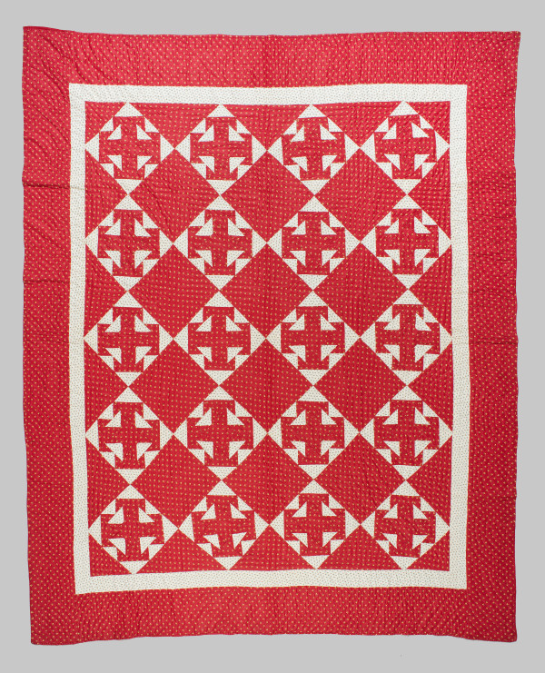 Crossed T’s Quilt by Unknown Artist