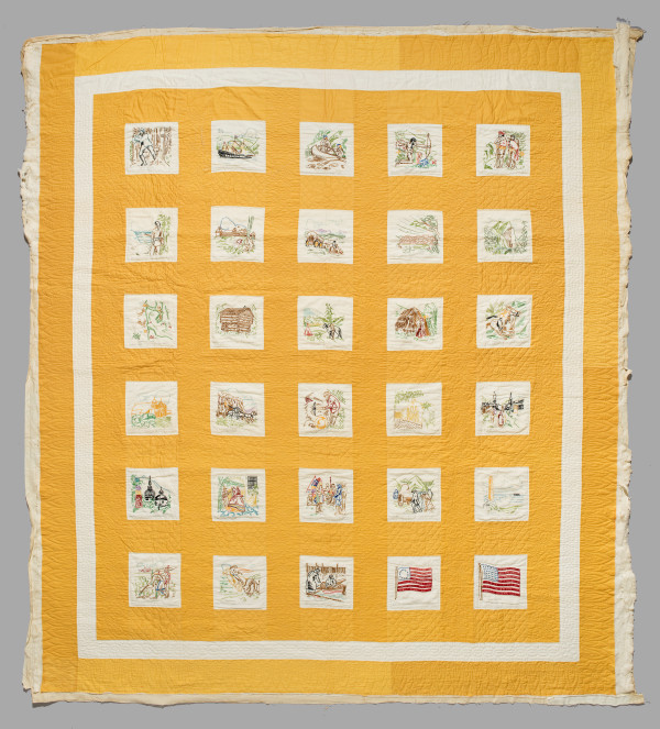 American Frontier Quilt, History Quilt of the American West by Unknown Artist