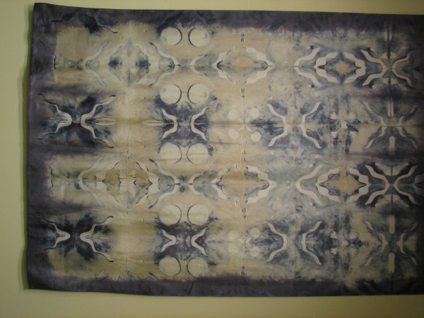 “Moon” silk textile wall hanging by Marian Clayden