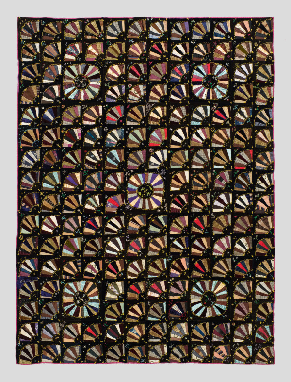 Fan Quilt in Crazy Quilt palette by Unknown Artist