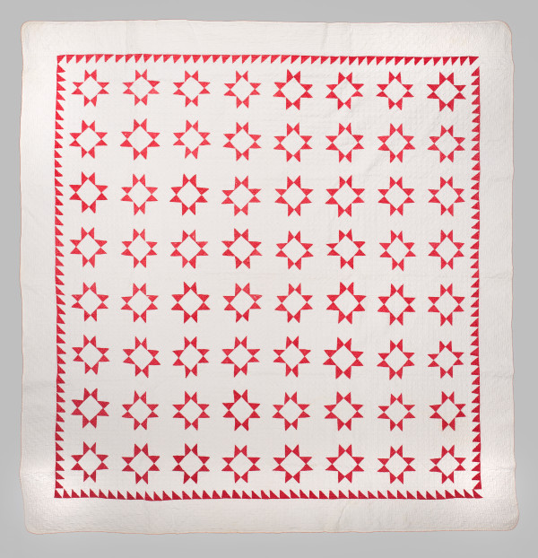 Red and White Star Quilt by Unknown Artist