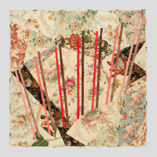 Exercise in Floral with red and brown bars by Jonathan J. Shannon