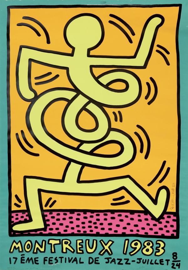 Montreux Jazz Festival Poster (Green) by Keith Haring