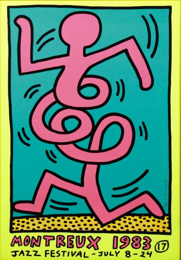 Montreux Jazz Festival Poster (Yellow) by Keith Haring