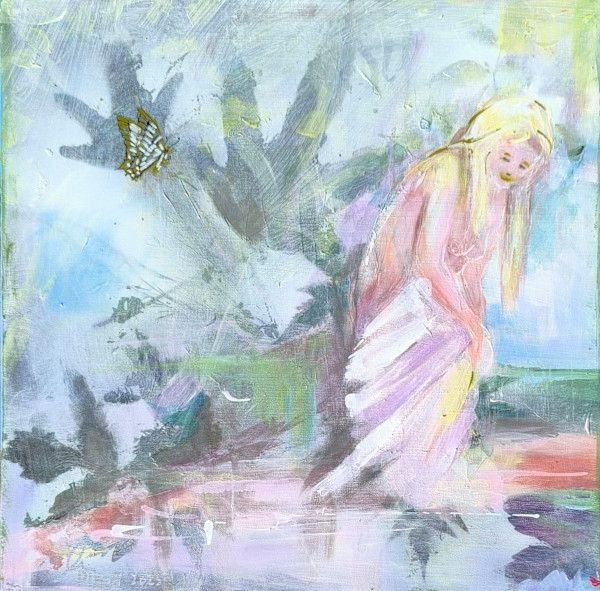 Woman Bathing &  The Butterfly by Janet Dixon