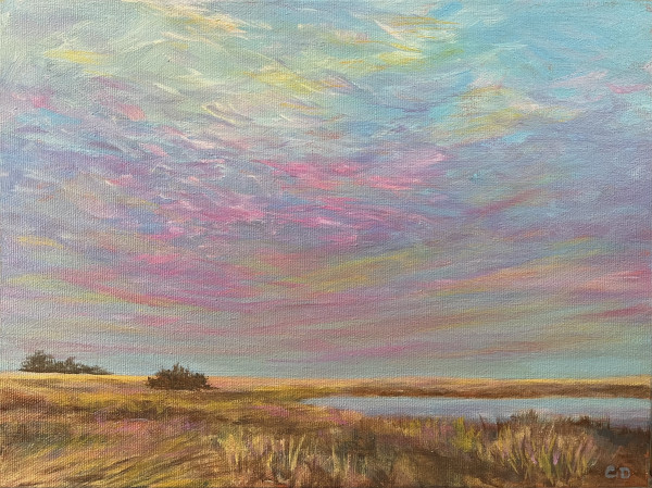 Evening Blush on the Swale by Celeste Dumonceaux Delahey