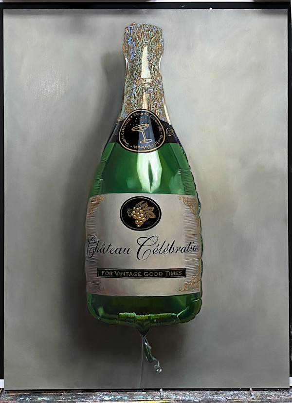 Champagne balloon commission by shana levenson