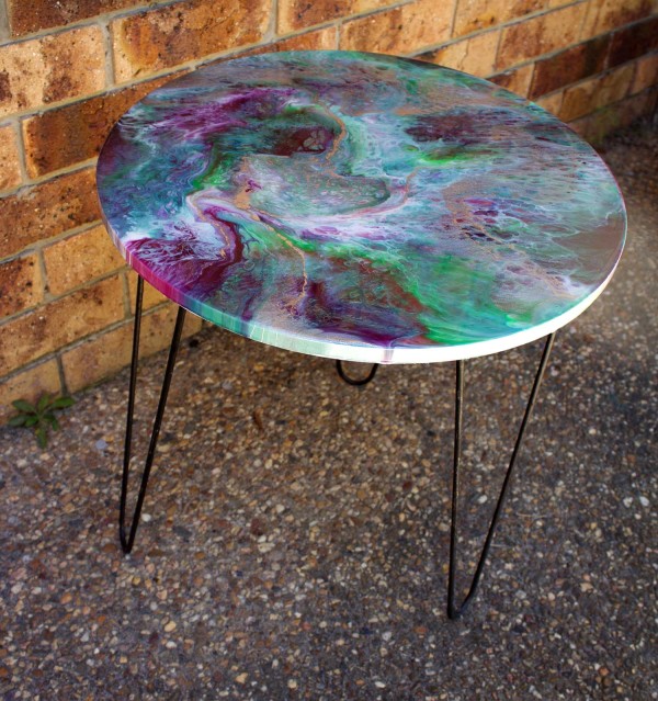 Patio Table - Green & Plum by Gayle Reichelt