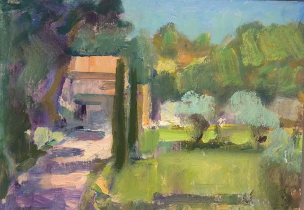 The Chateau Afternoon Shadows Olive Trees 1 by Frances Knight