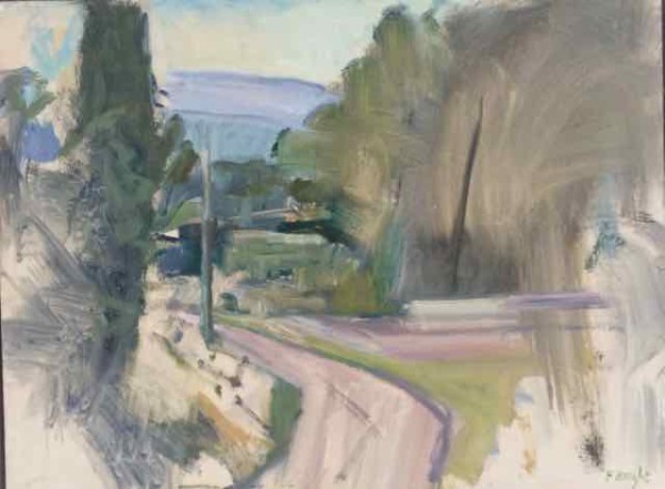 Towards Mt Ventoux Cypress Road Sketch by Frances Knight
