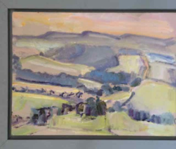 Twards Amberley Mount Misty Morning Light 2 by Frances Knight