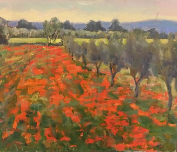 Poppies and Olive Trees by Frances Knight