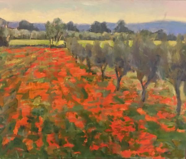 Poppies and Olive Trees by Frances Knight