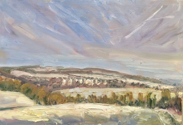 Light Snow South Downs by Frances Knight