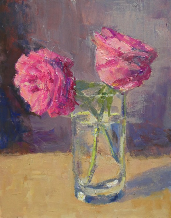 2 Pink Roses by Frances Knight