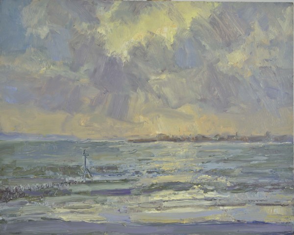 Towards Hayling and Isle of Wight Sunset Windy Day by Frances Knight