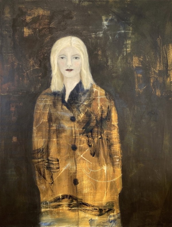 Woman in Ochre coat by Zue Stevenson