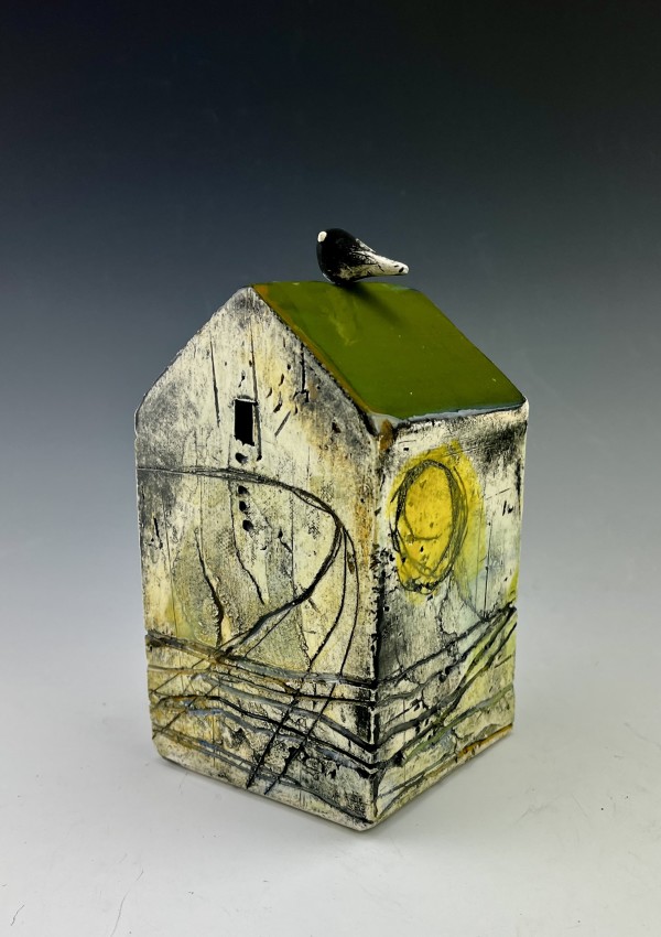 Beach House with Bird 1 by Karen Abel