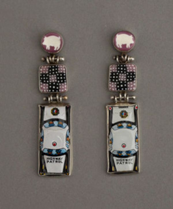 Piggy earrings by Denise Barr, Image 1.