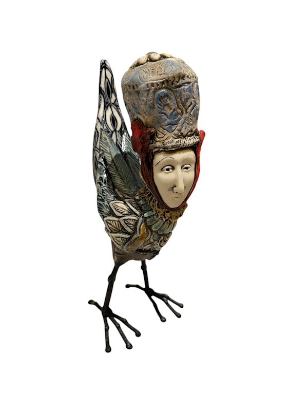 Birdman Tall Hat- Flower On Top by John and Robin Gumaelius
