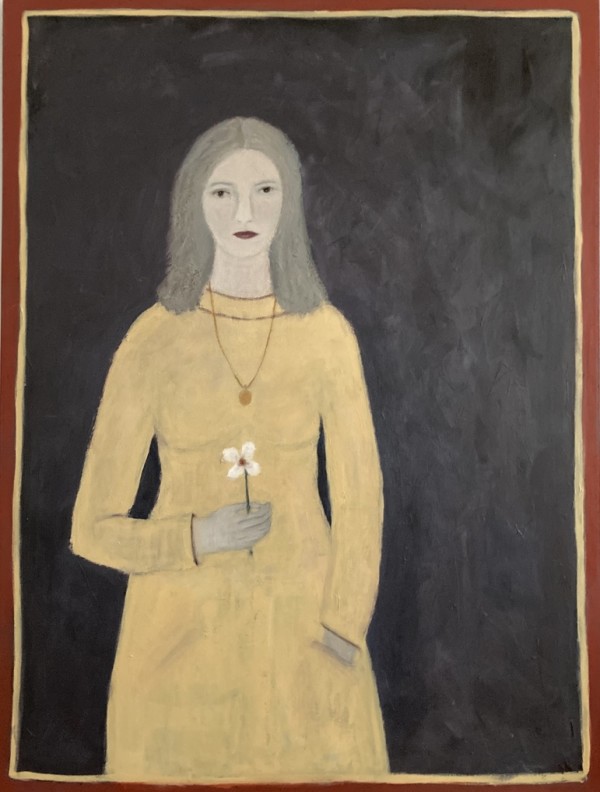 Woman in Yellow Dress with Flower by Zue Stevenson