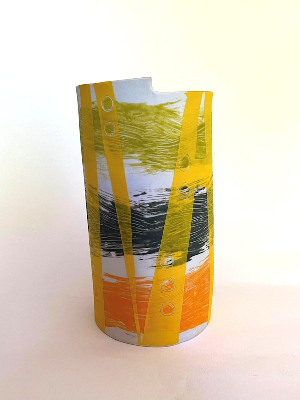 Yellow Stencil Vase II by Christine Westergaard