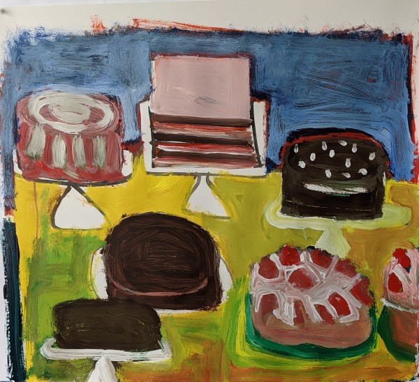 Cake on Yellow Table by Eric Day Chamberlain