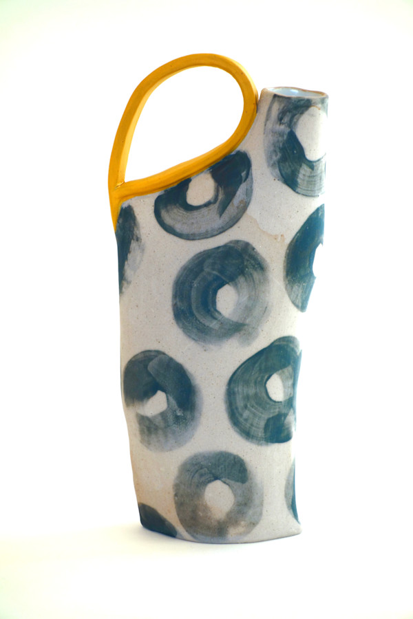 Charcoal Donut Pitcher with Gold Handle by Christine Westergaard