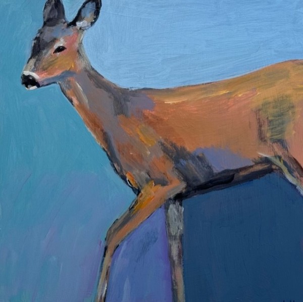 Deer In Blues by Laura Hudson