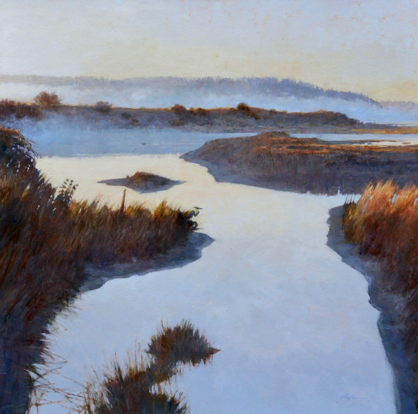 Deer Lagoon, Morning Mist Burning Off by Pete Jordan