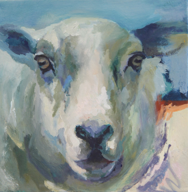 Ewe with Blue Sky by Claudia Pettis