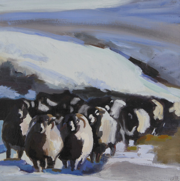 Flock in Fields of Snow by Claudia Pettis