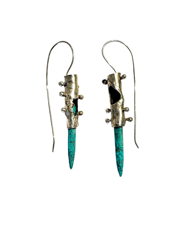 Large Turquoise Earring by Denise Barr