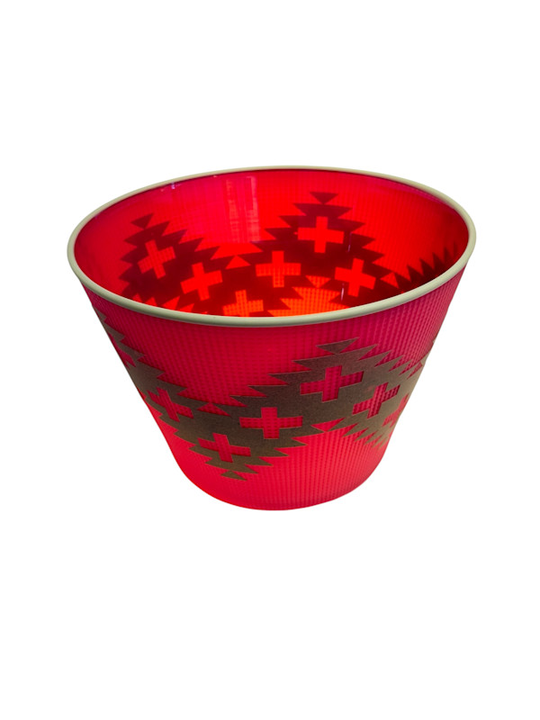 Tlingit Basket (Red/Grey) by Preston Singletary