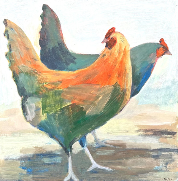 Pair of Hens by Laura Hudson