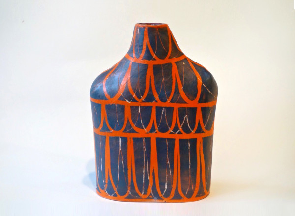 Orange Scalloped Bottle by Christine Westergaard