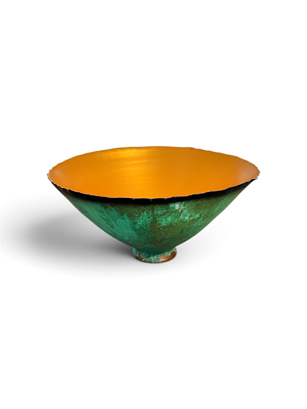 Verde Patina Gold Prosperity Bowl by Cheryl Williams, Image 1.