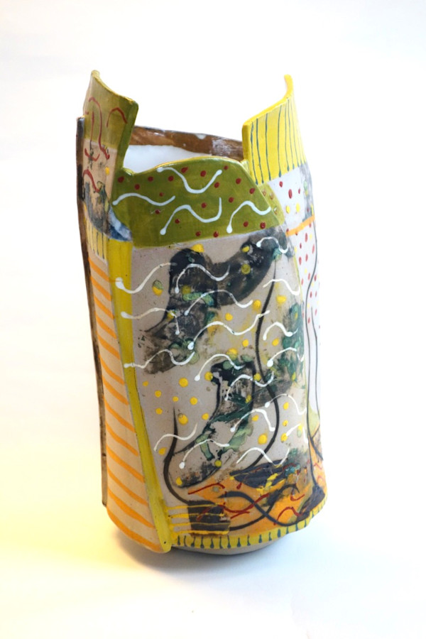 Patchwork Monoprint Vase by Christine Westergaard, Image 1.