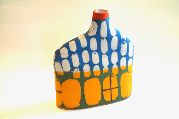 Tooth Bottle Red Rim by Christine Westergaard