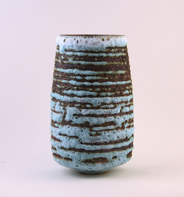 Turquoise Banded Crater Vessel by Brian O'Neill, Image 1.