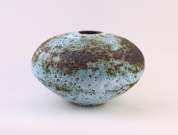 Small Turquoise Crater Sphere by Brian O'Neill, Image 1.