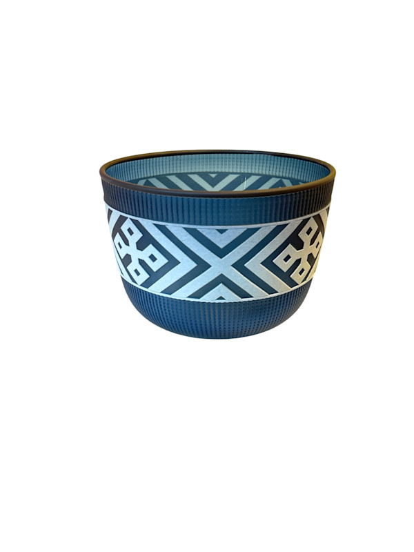 Tlingit Basket (Steel blue/black) by Preston Singletary