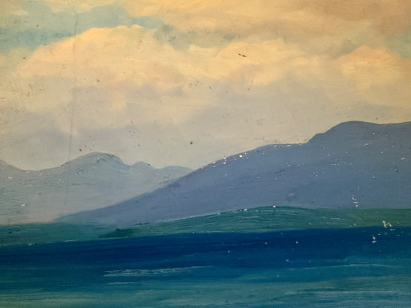 Carl G. T. Olson original oil painting on board Lake Winnipesaukee