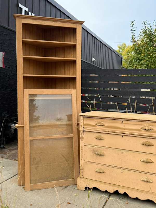 Tall primitive corner cabinet