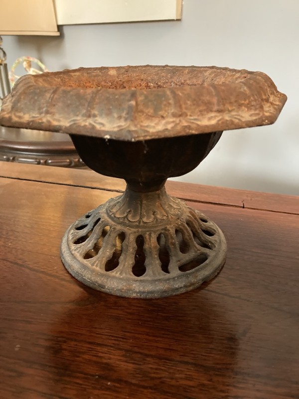 Small vintage table top garden urn