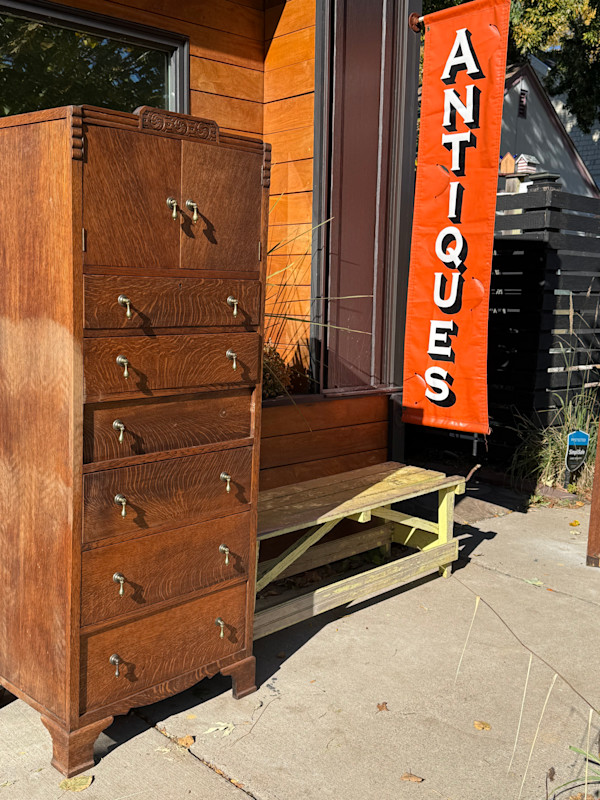 Art Deco oak 9 drawer gentlemans chest