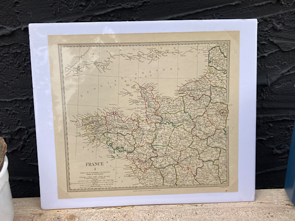 SHRINKWRAPPED early 1830 map of NW France