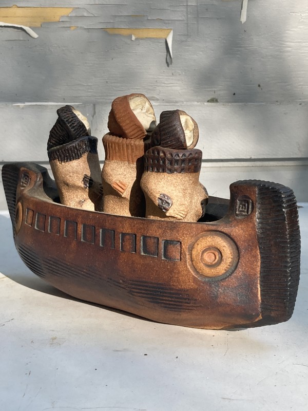 Original ceramic sculpture of Norwegian boat