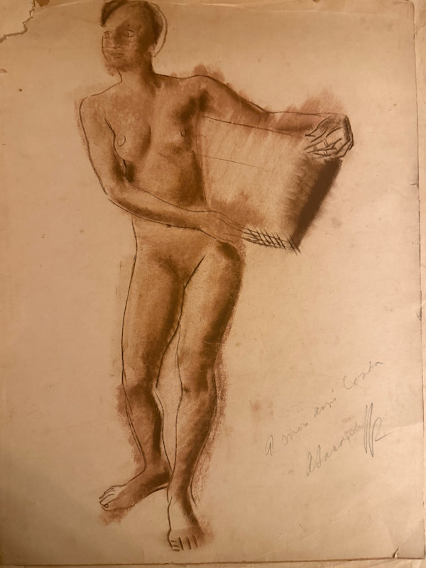 unframed figural nude lady