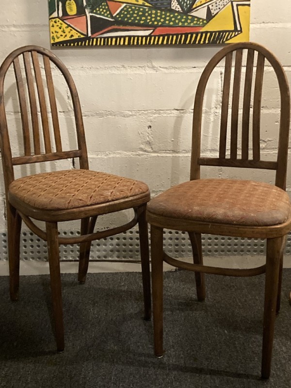 Pair of early bent wood Phoenix side chairs